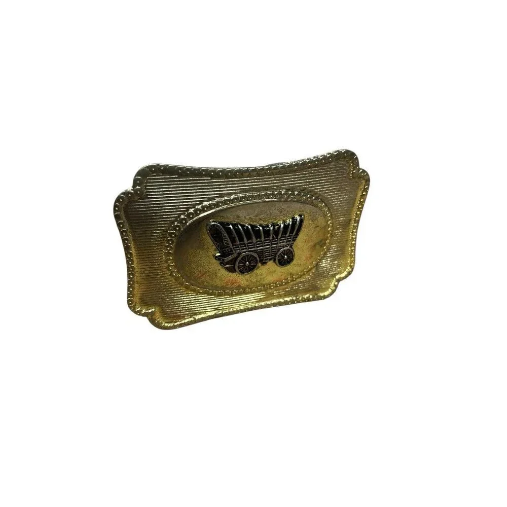 Vintage Western-Style Belt Buckle Metal Unisex Belt Buckle Collectible Wagon